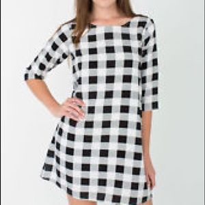 American Apparel Buffalo Plaid Black & White Dress